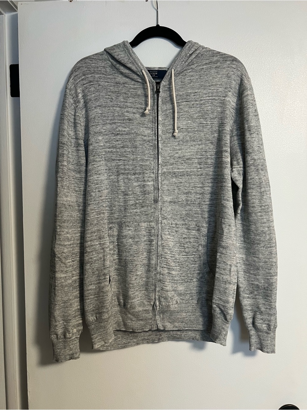 Men's Gray Zip-Up Hoodie Sweater - J. Crew